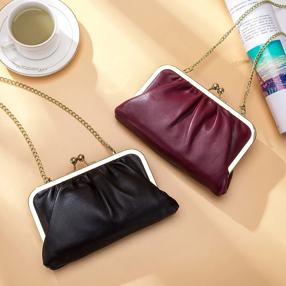 New Fashion Women Genuine Leather Shoulder Bags Fashion Ladies Cowhide Crossbody Bags Phone Pocket Girls Large Capacity Handbag