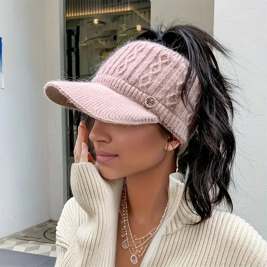 Winter Warm Knitted Tennis Hat Breathable & Cozy Stretchy Knitted Baseball Hats for Birthday Gifts New Year's Gifts