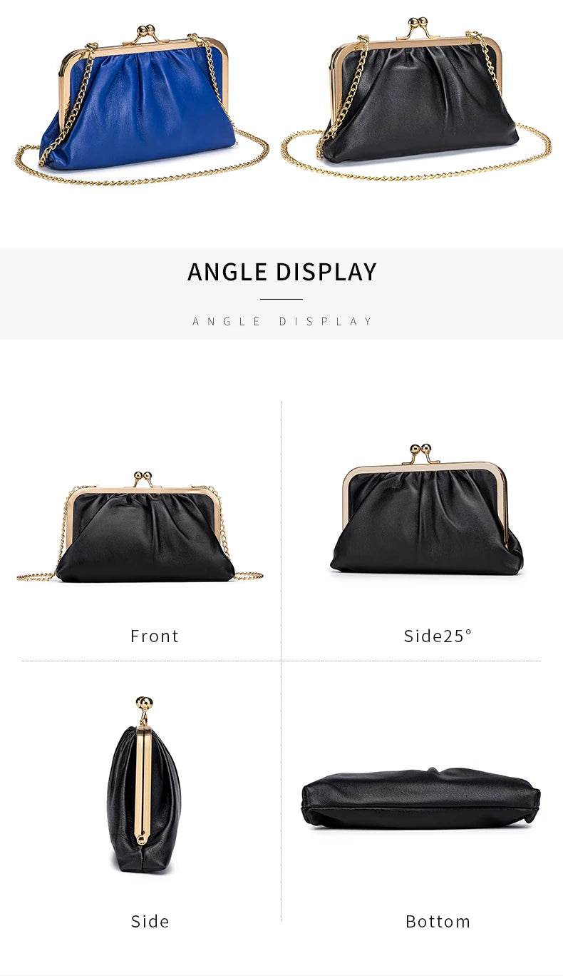 New Fashion Women Genuine Leather Shoulder Bags Fashion Ladies Cowhide Crossbody Bags Phone Pocket Girls Large Capacity Handbag