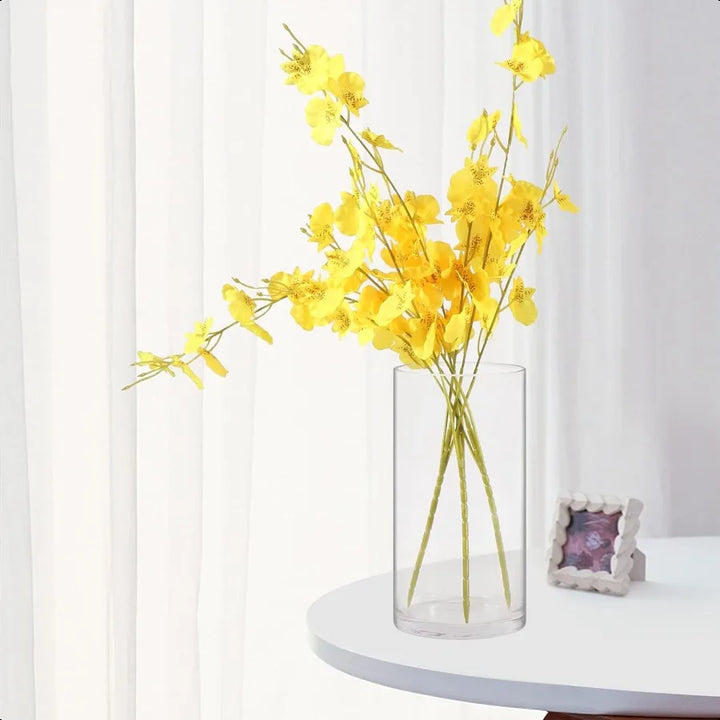 Set of 3 Glass Cylinder Vases8 Inch Tall Clear Flower Vase Decorative Floral Vase for Home Decor Candle Holder Wedding Centerpi