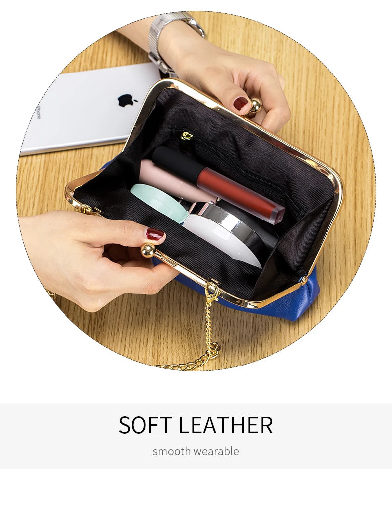 New Fashion Women Genuine Leather Shoulder Bags Fashion Ladies Cowhide Crossbody Bags Phone Pocket Girls Large Capacity Handbag