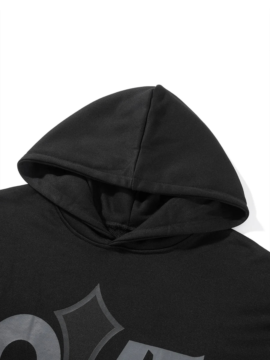 Women s Casual Fall Hood Sweatshirt Cross Letter Print Long Sleeve Loose Hoodies Streetwear