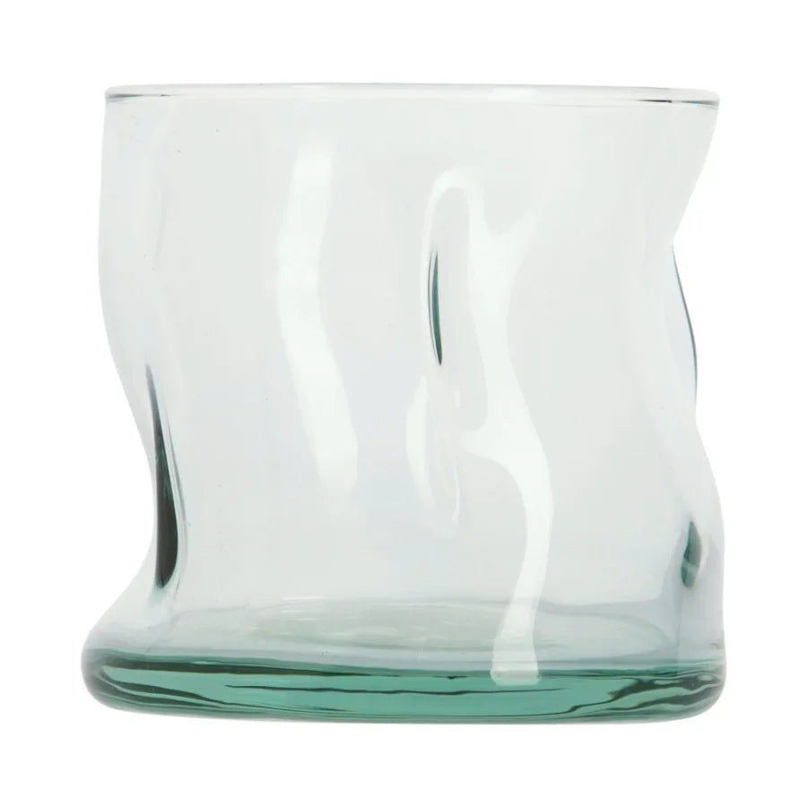 2 pack Clear Green Glass 11.5 oz