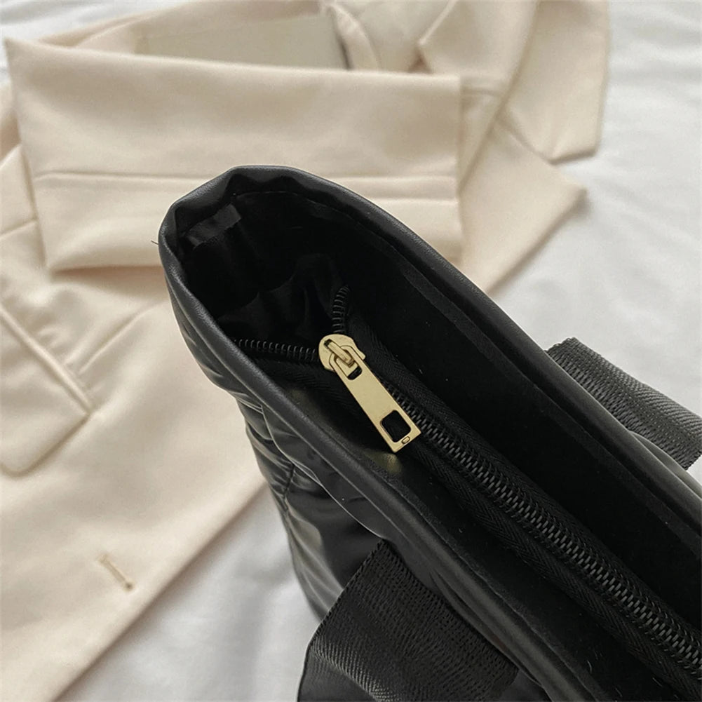 Fashion Women Tote Bag Large Capacity Cotton Padded Top-handle Bags Rhombus Portable Handbag Quilted Solid for Leisure Travel