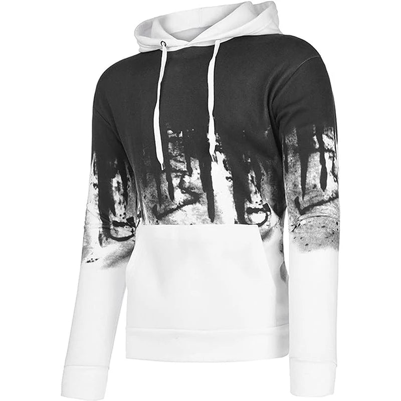 Men s Oversized Hood Sweatshirt 3D Printed Long Sleeve Loose Hoodies with Kangaroo Pocket for Autumn Winter