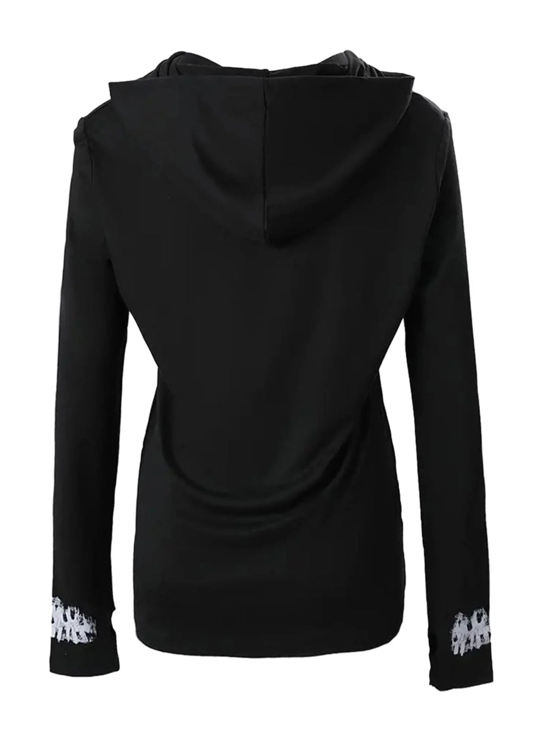 Women s Long Sleeve Halloween Skull Print Hooded Hoodies Shirts Spring Fall Casual Tops Streetwear Fashion Pullover Sweatshirt