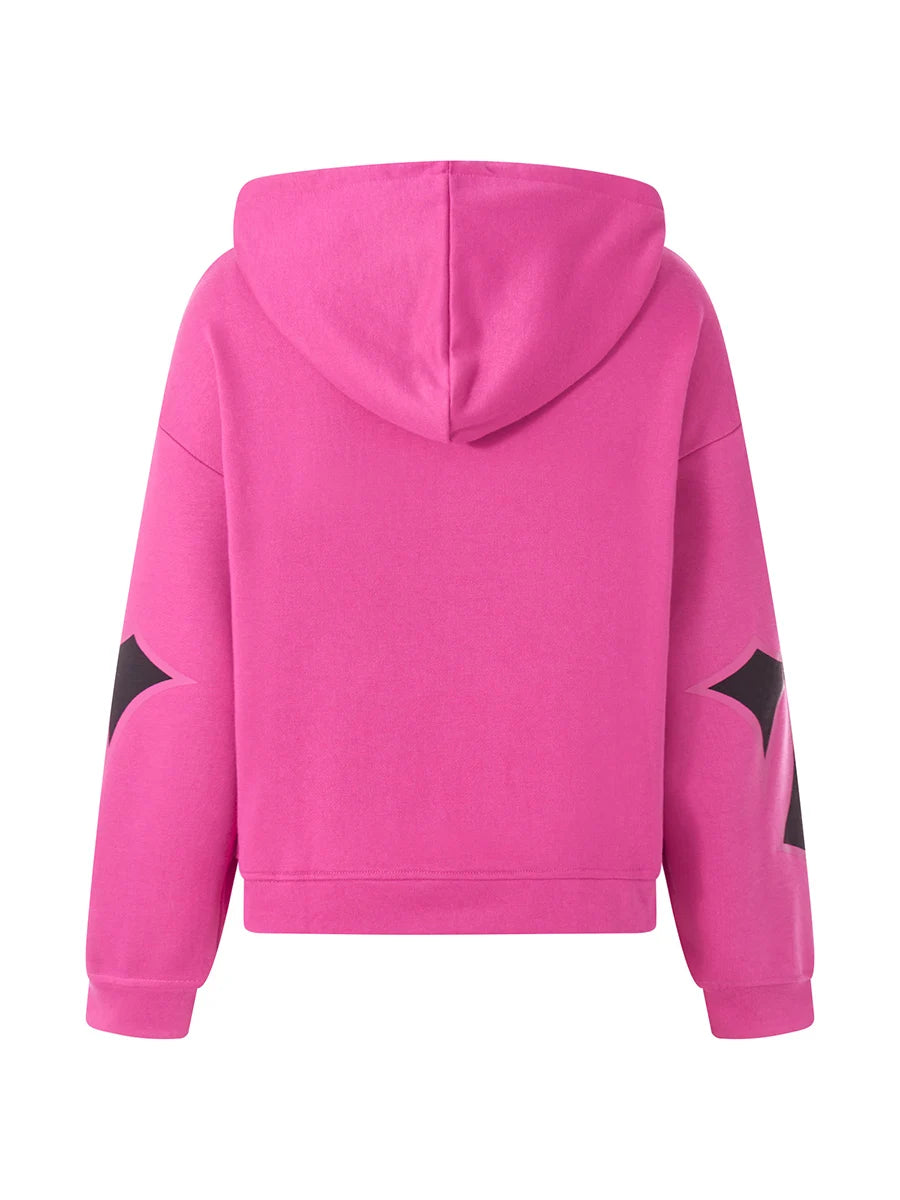 Women s Casual Fall Hood Sweatshirt Cross Letter Print Long Sleeve Loose Hoodies Streetwear