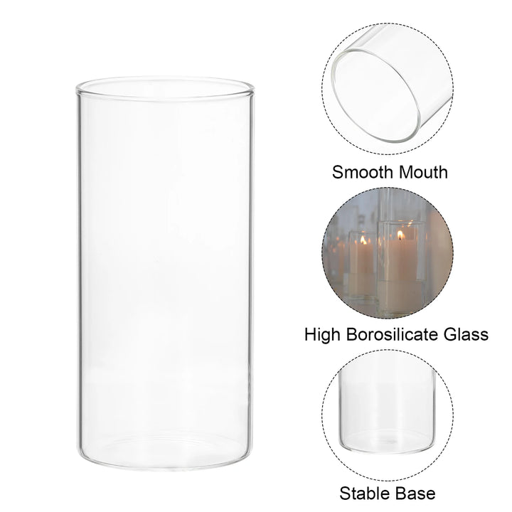 Glass Cylinder Vase, 2 Pcs Flower Vase Floating Candle Holder Vase for Home Decor Wedding Centerpieces