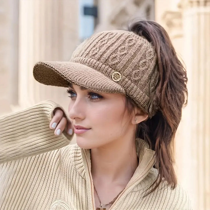 Winter Warm Knitted Tennis Hat Breathable & Cozy Stretchy Knitted Baseball Hats for Birthday Gifts New Year's Gifts