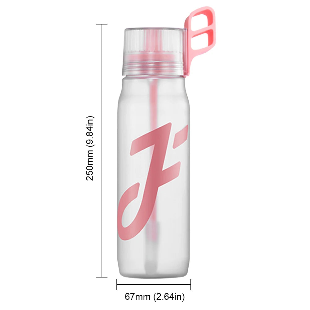 650 ML Gym Fitness Bottle Water Bottle Drink More Water with 1/5/7Pcs Flavour Pod Gym Water Bottles with Handle Straw with Brush