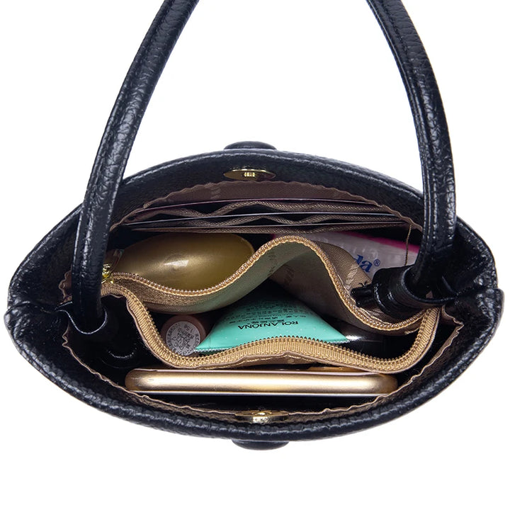 New Women Genuine Leather Handbags Female Large Capacity Shoulder Bags Phone Pocket Card Holders Fashion Crossbody Bags for Girl