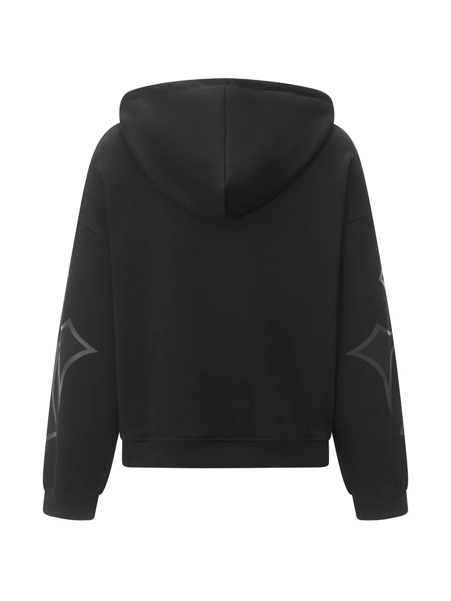 Women s Casual Fall Hood Sweatshirt Cross Letter Print Long Sleeve Loose Hoodies Streetwear