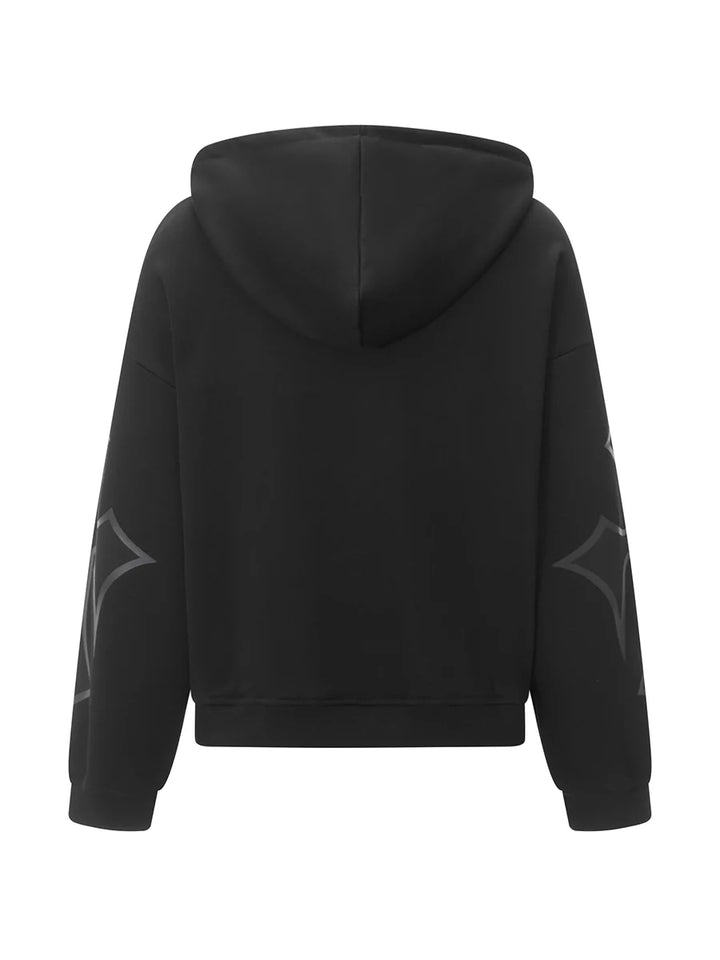Women s Casual Fall Hood Sweatshirt Cross Letter Print Long Sleeve Loose Hoodies Streetwear