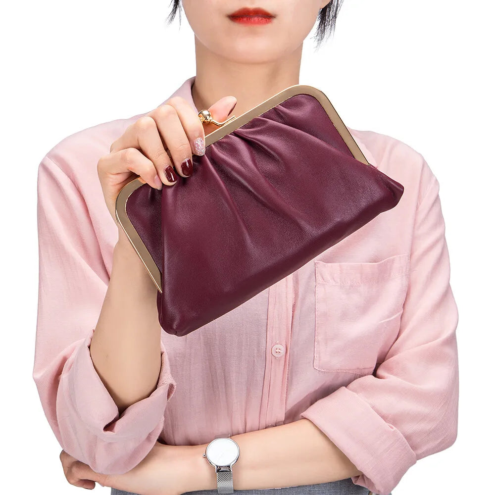 New Fashion Women Genuine Leather Shoulder Bags Fashion Ladies Cowhide Crossbody Bags Phone Pocket Girls Large Capacity Handbag