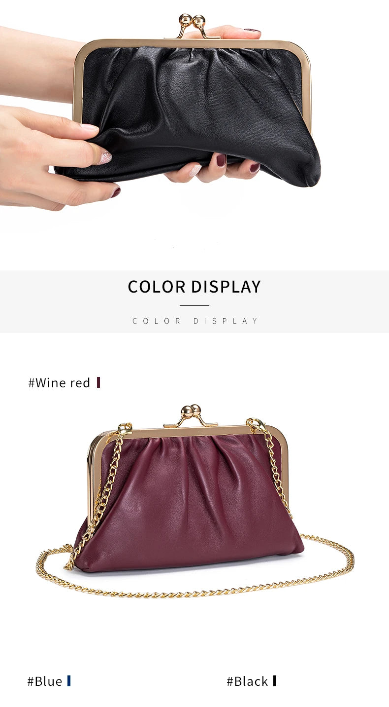 New Fashion Women Genuine Leather Shoulder Bags Fashion Ladies Cowhide Crossbody Bags Phone Pocket Girls Large Capacity Handbag