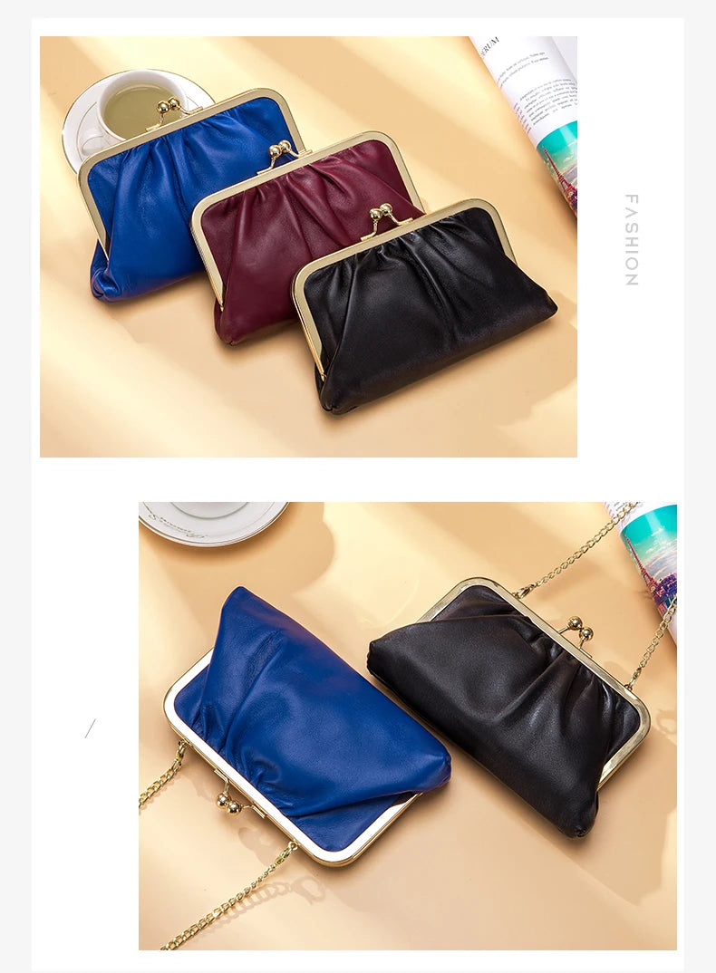 New Fashion Women Genuine Leather Shoulder Bags Fashion Ladies Cowhide Crossbody Bags Phone Pocket Girls Large Capacity Handbag