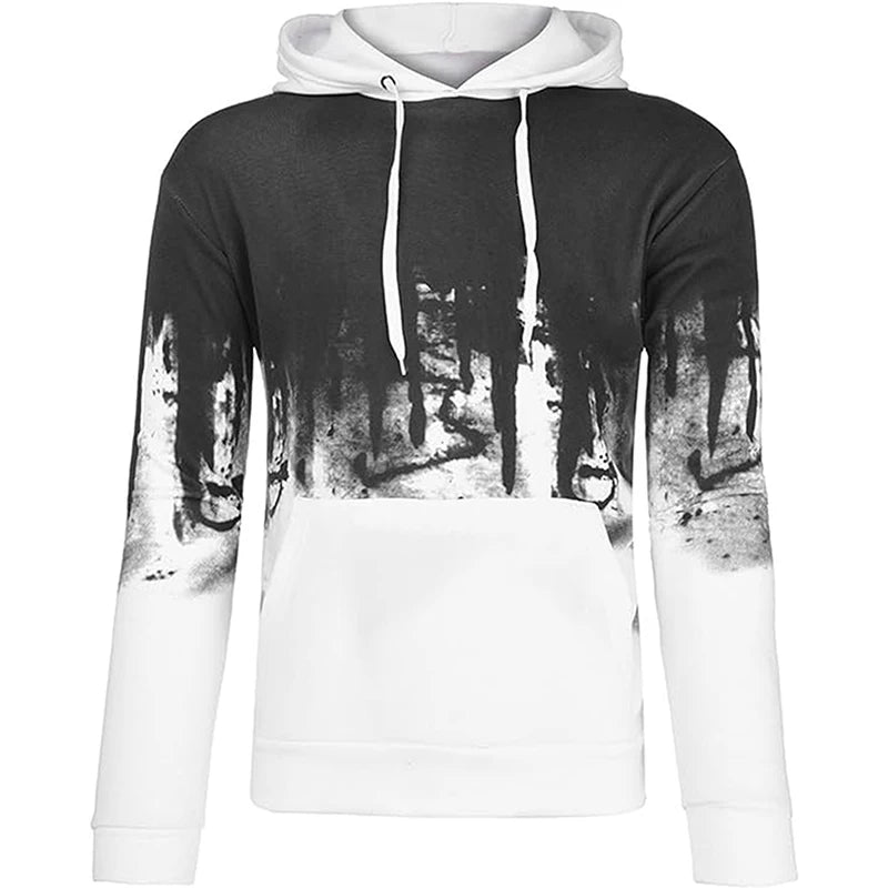 Men s Oversized Hood Sweatshirt 3D Printed Long Sleeve Loose Hoodies with Kangaroo Pocket for Autumn Winter