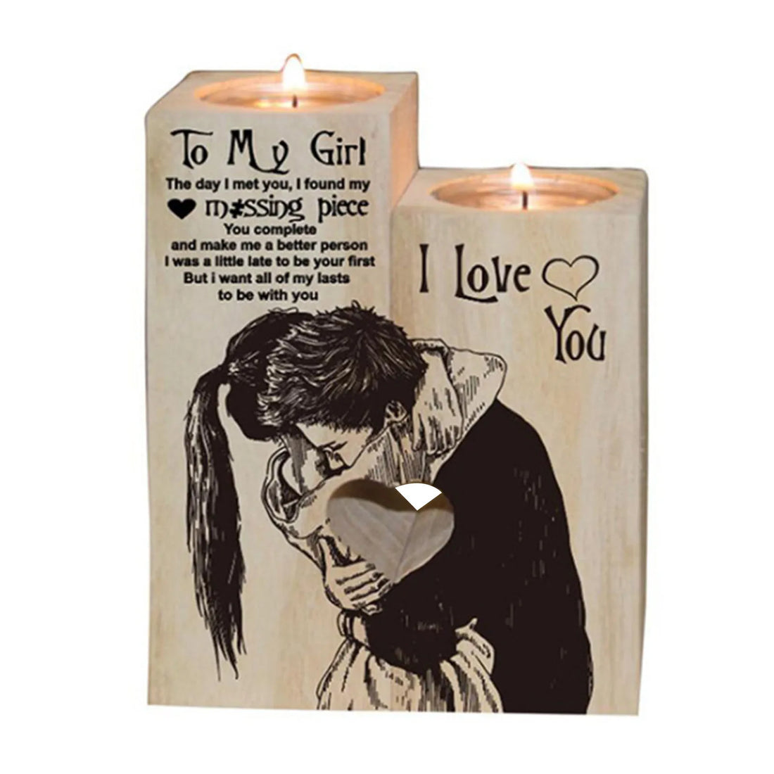 Wooden Frame Chic Candle Holder Retro Style Eye-catching Design Candle Holder Inspirational Gifts for Women