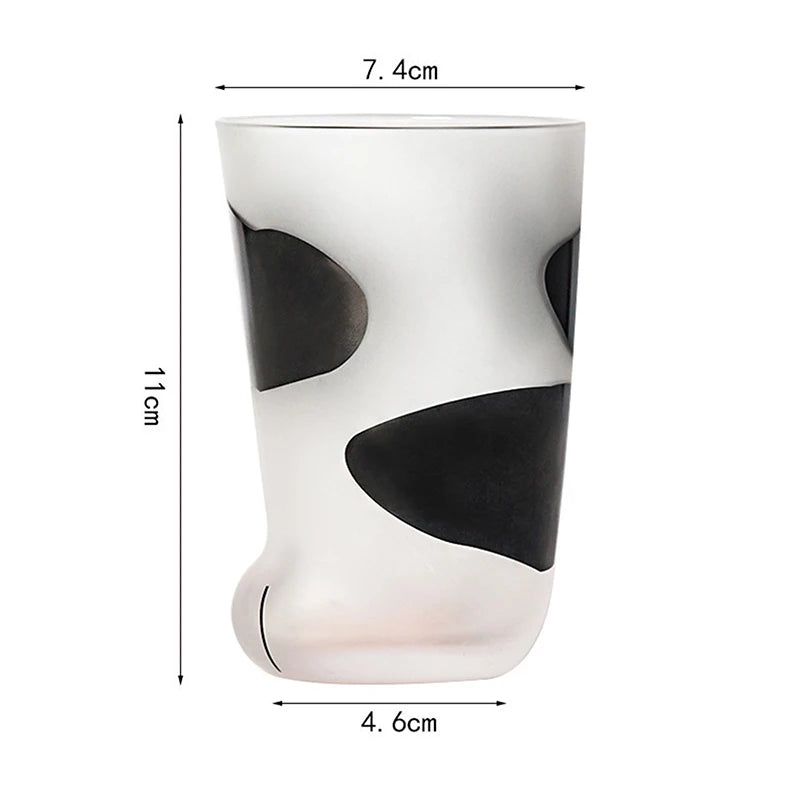 Animals Glass Cup 300ML Creative Cute Cartoon Cat Paw Water Bottle Milk Juice Frosted Drinking Cold Drink Mug Coffee Cup