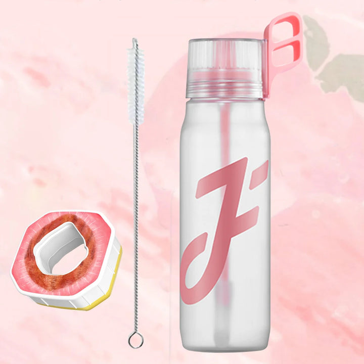 650 ML Gym Fitness Bottle Water Bottle Drink More Water with 1/5/7Pcs Flavour Pod Gym Water Bottles with Handle Straw with Brush